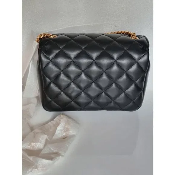 VERSACE Black Quilted Calfskin Leather Medusa Crossbody Bag $2200 NEW WITH TAGS - Picture 7 of 16